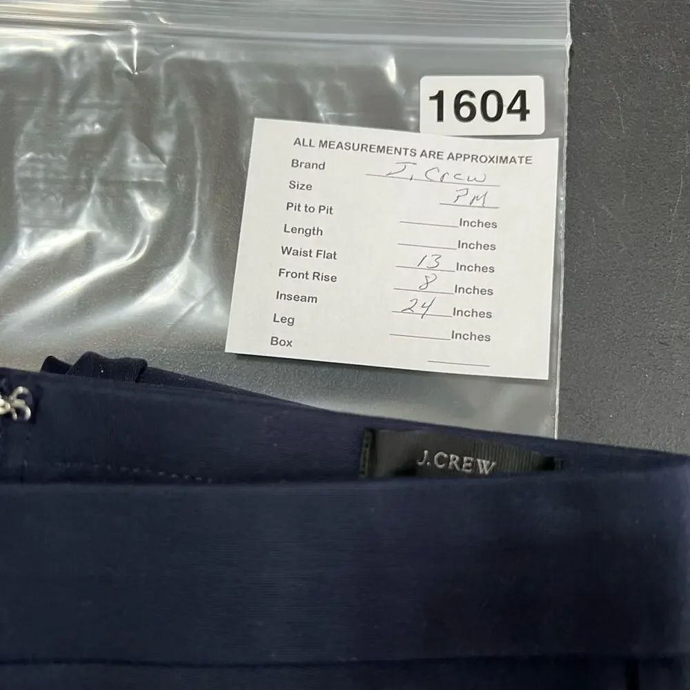 J.Crew Womens Pixie Cropped Skinny Pants Blue Low Rise Petites Medium PM New